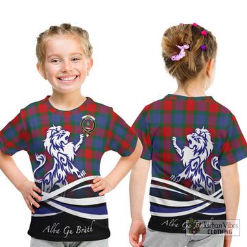 Mar Tartan Kid T-Shirt with Alba Gu Brath Regal Lion Emblem - Tartan Vibes Clothing