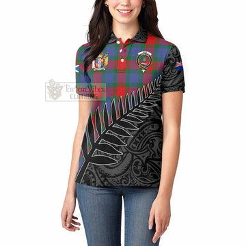 Mar Crest Tartan Women's Polo Shirt with New Zealand Silver Fern Half Style - Tartan Vibes Clothing