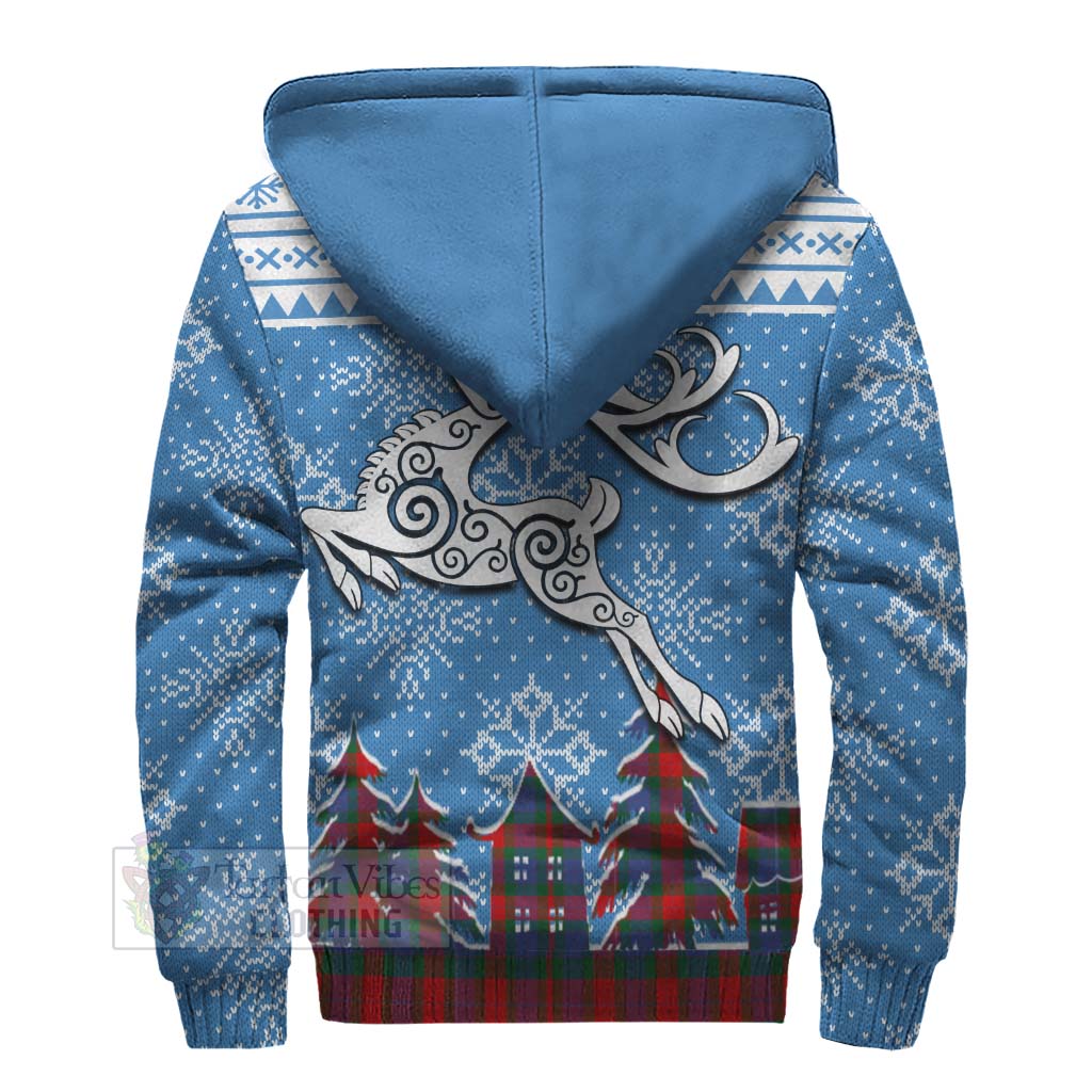 Mar Clan Christmas Sherpa Hoodie Celtic Reindeer Style - Tartan Vibes Clothing