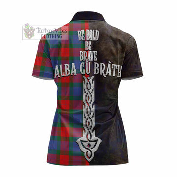 Mar Tartan Family Crest Women's Polo Shirt Alba Gu Brath Be Brave Lion Ancient Style - Tartan Vibes Clothing