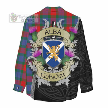 Mar Tartan Family Crest Women's Casual Shirt Lion Rampant Royal Thistle Shield Celtic Inspired - Tartan Vibes Clothing