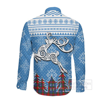 Mar Clan Christmas Long Sleeve Button Shirt Celtic Reindeer Style Men's Shirt - Tartan Vibes Clothing