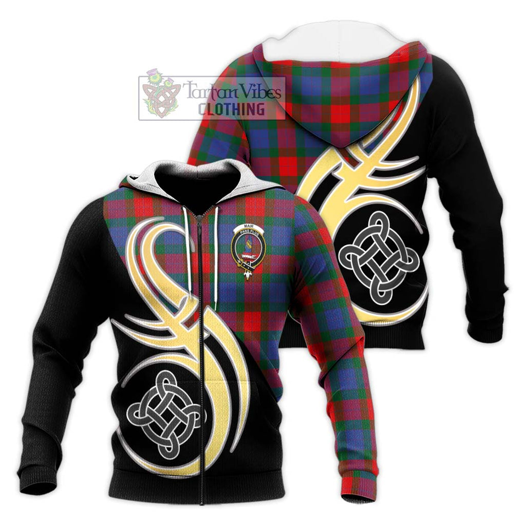 Mar Tartan Knitted Hoodie with Family Crest and Celtic Symbol Style Unisex Knitted Zip Hoodie - Tartan Vibes Clothing