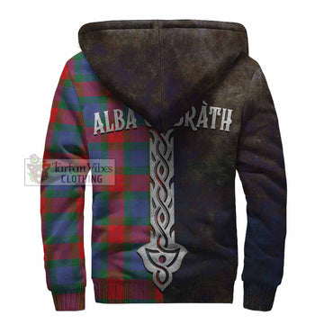 Tartan Vibes Clothing Mar Tartan Family Crest Sherpa Hoodie Alba Gu Brath Be Brave Lion Ancient Style