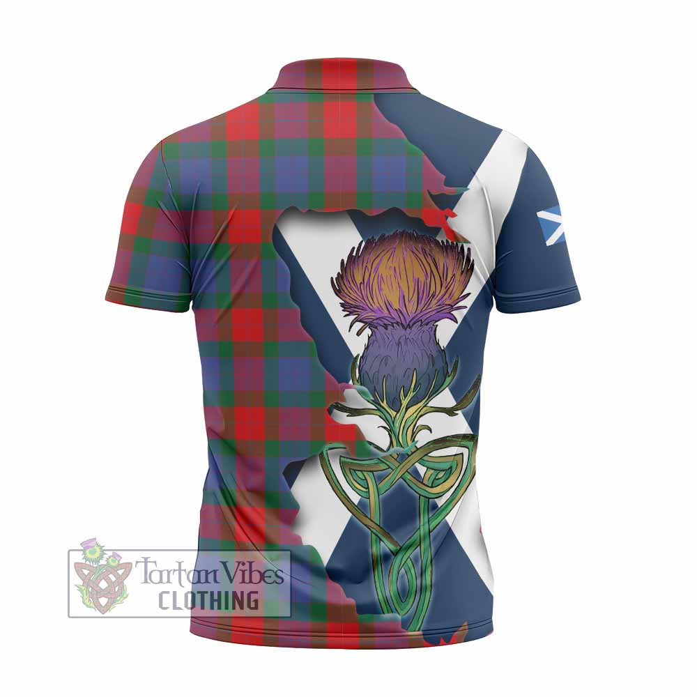 Mar Tartan Family Crest Zipper Polo Shirt Scottish Thistle Celtic Inspired - Tartan Vibes Clothing