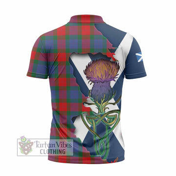 Mar Tartan Family Crest Zipper Polo Shirt Scottish Thistle Celtic Inspired - Tartan Vibes Clothing