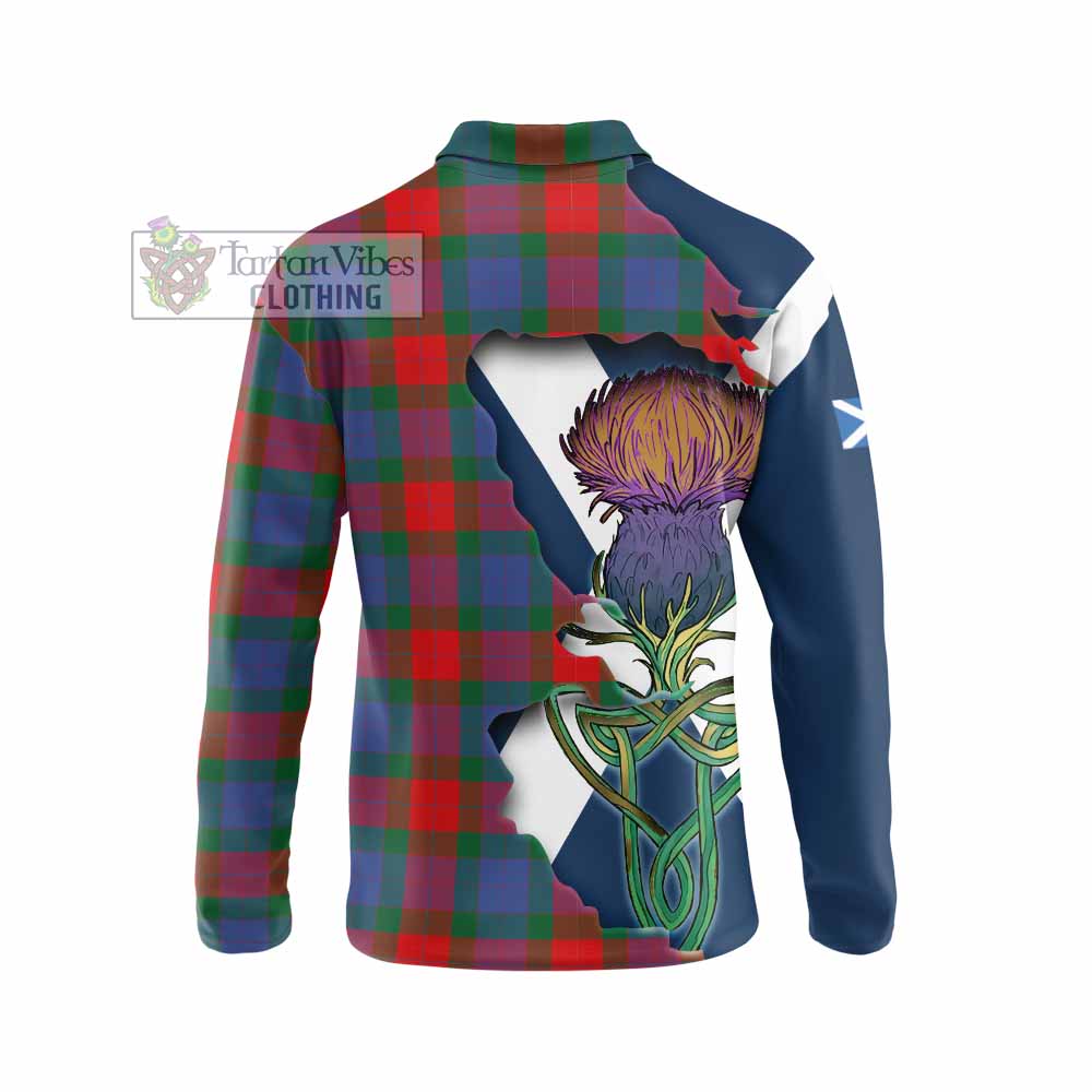 Mar Tartan Family Crest Long Sleeve Polo Shirt Scottish Thistle Celtic Inspired - Tartan Vibes Clothing