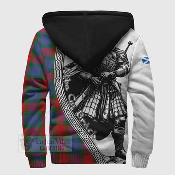 Mar Tartan Clan Crest Sherpa Hoodie with Highlander Warrior Celtic Style - Tartan Vibes Clothing