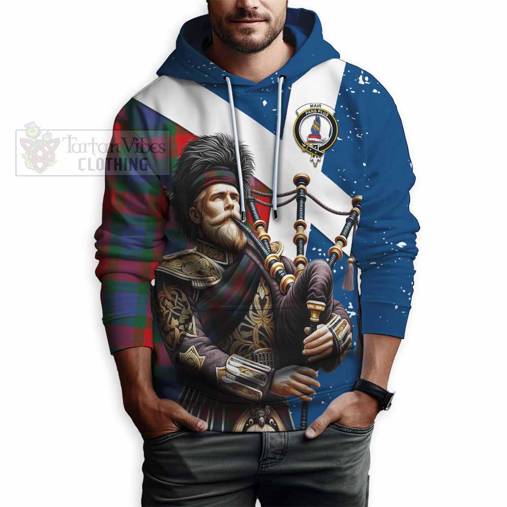 Mar Tartan Hoodie with Family Crest Scottish Bagpiper Vibes - Tartan Vibes Clothing