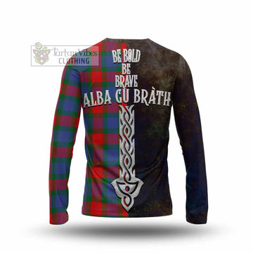 Mar Tartan Family Crest Long Sleeve T-Shirt Alba Gu Brath Be Brave Lion Ancient Style - Tartan Vibes Clothing
