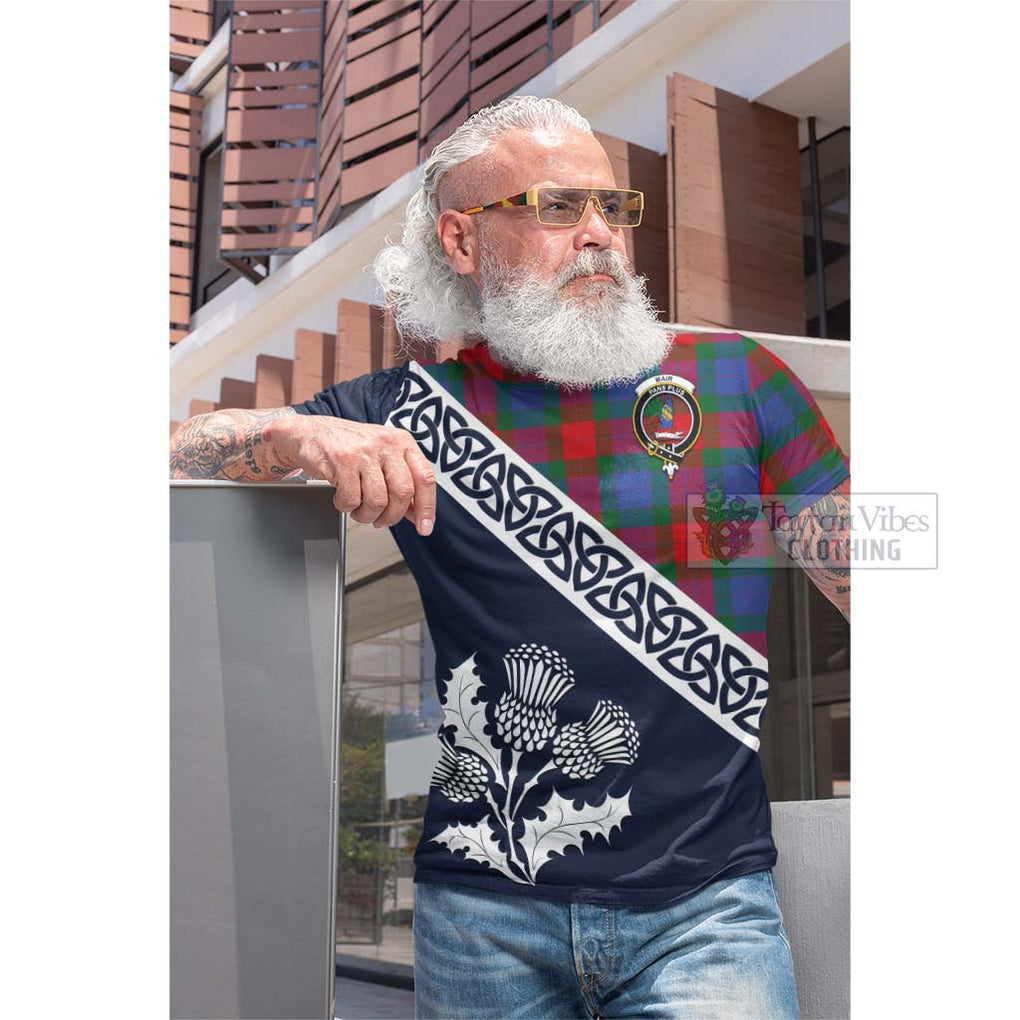 Mar Tartan Cotton T-shirt Featuring Thistle and Scotland Map Men's Shirt - Tartan Vibes Clothing