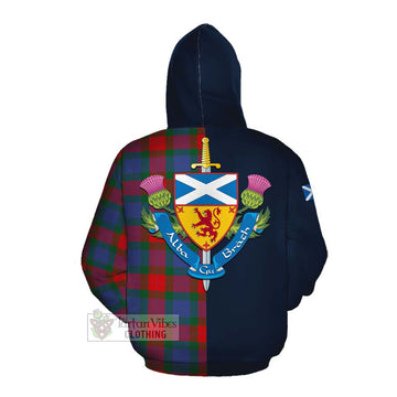 Mar Tartan Cotton Hoodie Alba with Scottish Lion Royal Arm Half Style Pullover Hoodie - Tartan Vibes Clothing