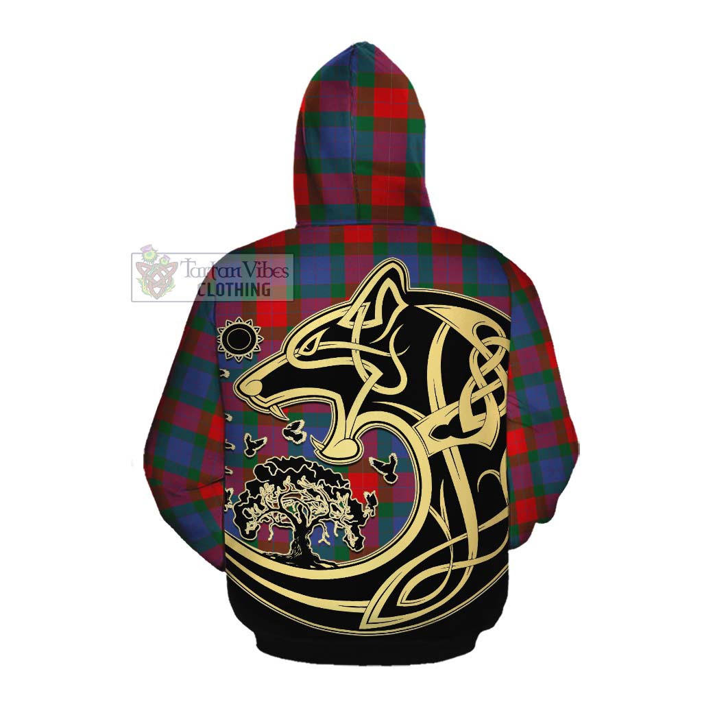Mar Tartan Cotton Hoodie with Family Crest Celtic Wolf Style Pullover Hoodie - Tartan Vibes Clothing