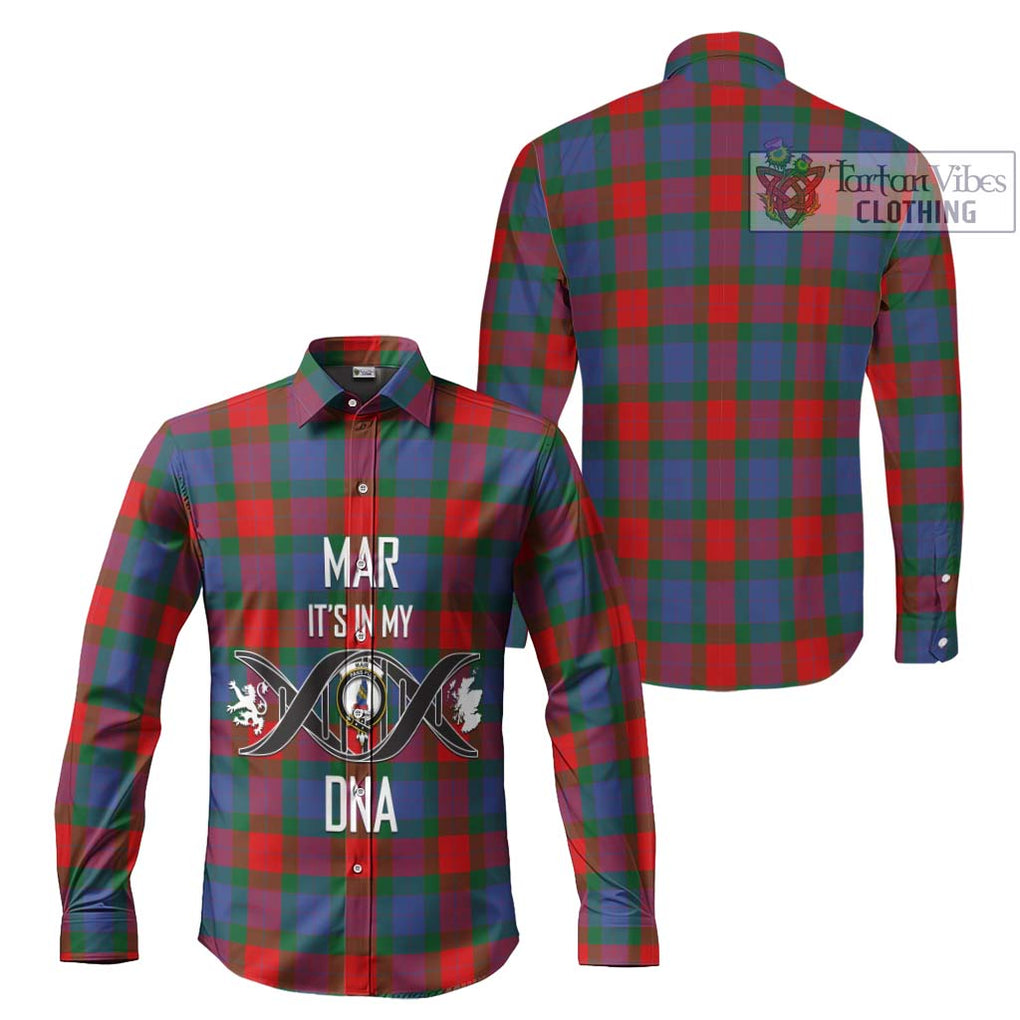 Mar Tartan Long Sleeve Button Shirt with Family Crest DNA In Me Style Men's Shirt - Tartanvibesclothing Shop