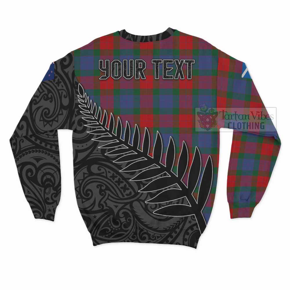 Mar Crest Tartan Sweatshirt with New Zealand Silver Fern Half Style - Tartan Vibes Clothing