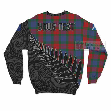 Mar Crest Tartan Sweatshirt with New Zealand Silver Fern Half Style - Tartan Vibes Clothing