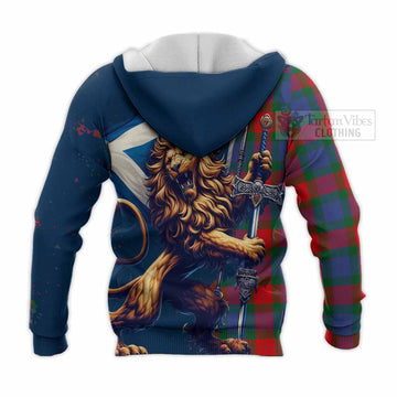 Mar Tartan Family Crest Knitted Hoodie with Scottish Majestic Lion - Tartan Vibes Clothing