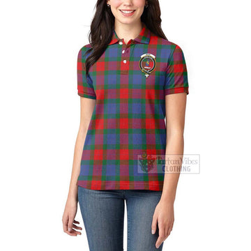 Mar Tartan Women's Polo Shirt with Family Crest and Bearded Skull Holding Bottles of Whiskey - Tartan Vibes Clothing