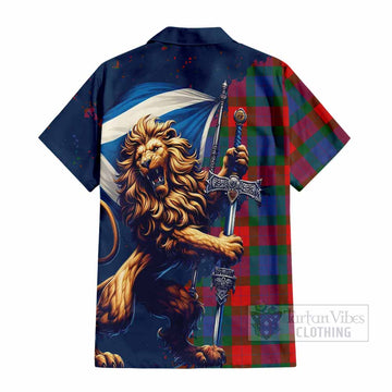 Mar Tartan Family Crest Hawaiian Shirt with Scottish Majestic Lion - Tartan Vibes Clothing