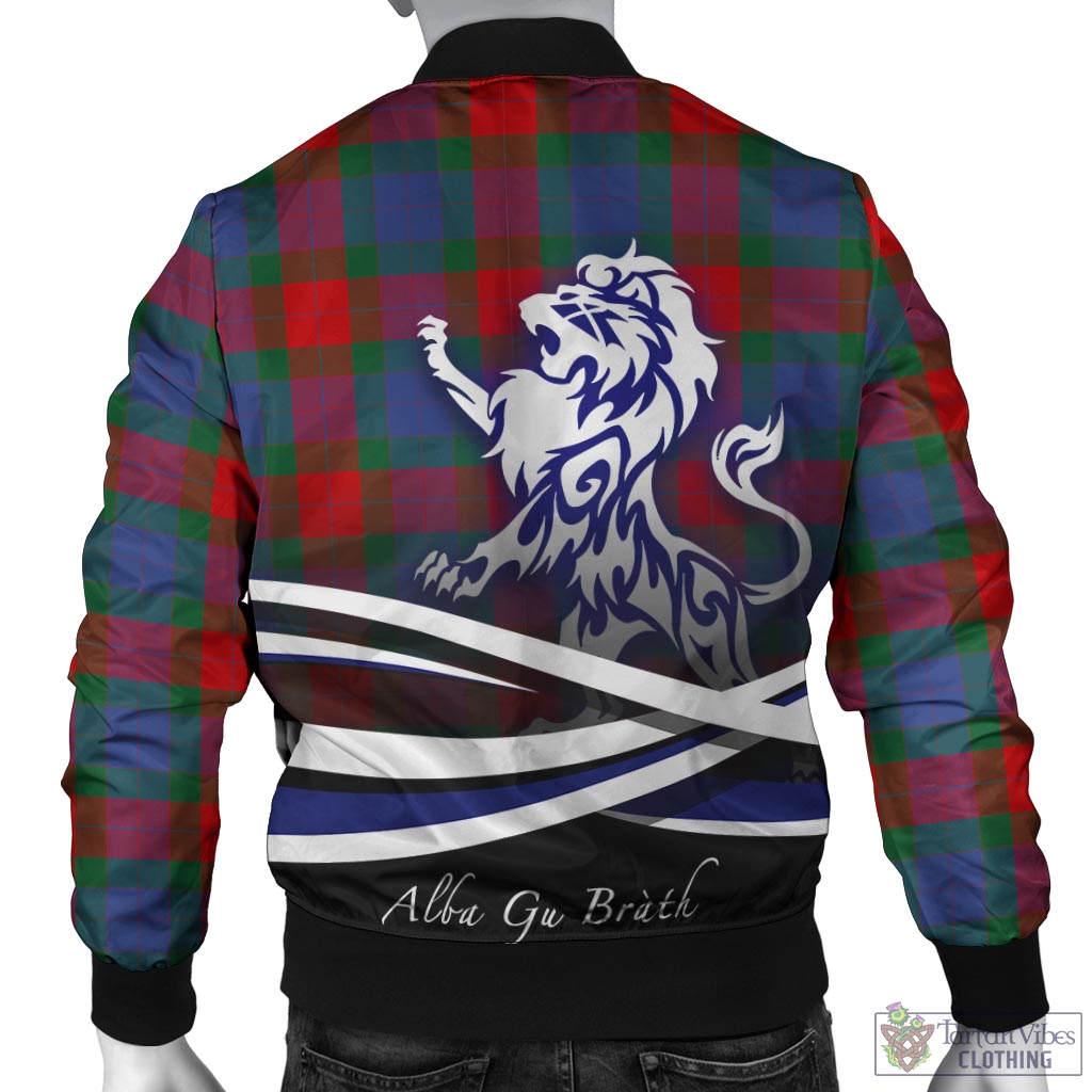 Mar Tartan Bomber Jacket with Alba Gu Brath Regal Lion Emblem - Tartan Vibes Clothing