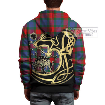 Mar Tartan Hoodie with Family Crest Celtic Wolf Style - Tartan Vibes Clothing