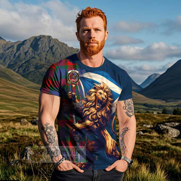 Mar Tartan Family Crest T-Shirt with Scottish Majestic Lion - Tartan Vibes Clothing