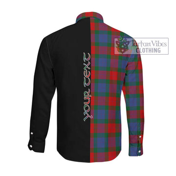 Mar Tartan Long Sleeve Button Shirt with Family Crest and Half Of Me Style Men's Shirt - Tartanvibesclothing Shop