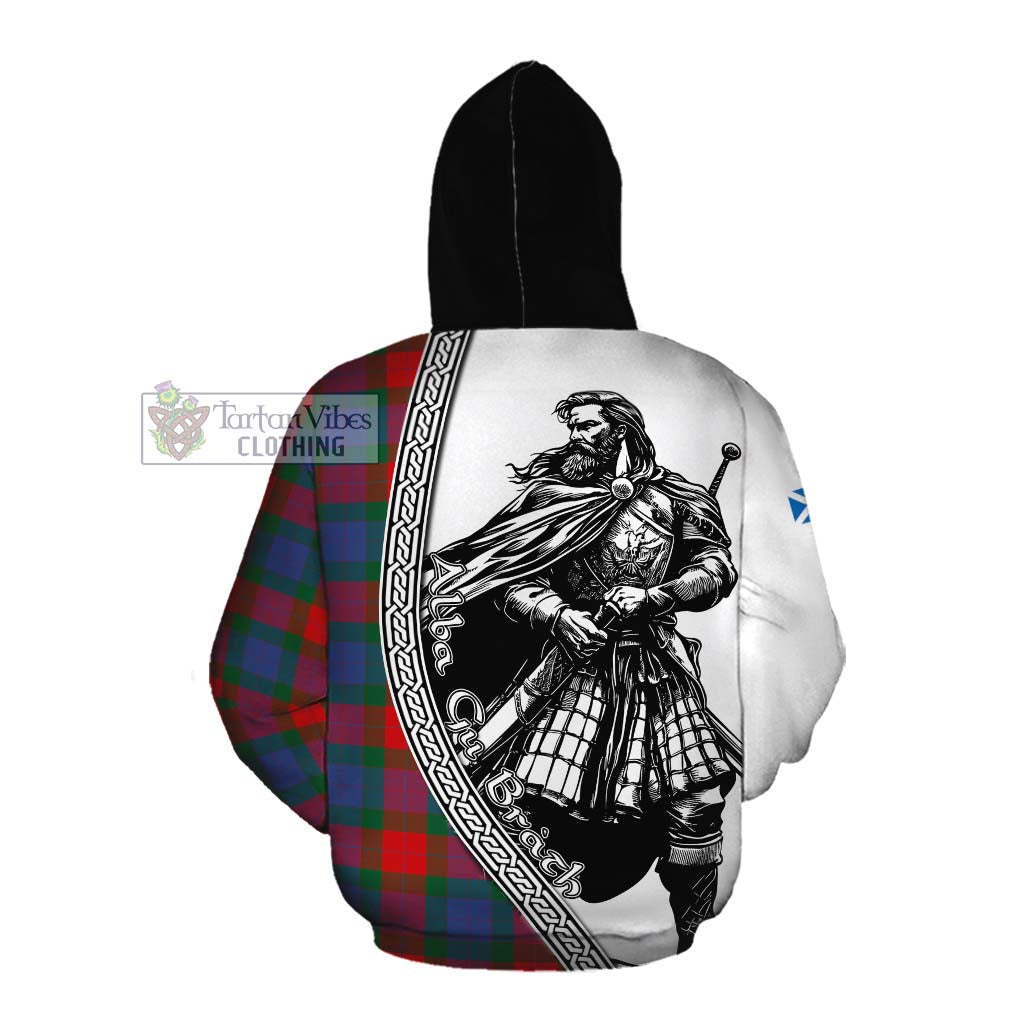 Mar Tartan Clan Crest Cotton Hoodie with Highlander Warrior Celtic Style Pullover Hoodie - Tartan Vibes Clothing