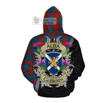 Mar Tartan Family Crest Cotton Hoodie Lion Rampant Royal Thistle Shield Celtic Inspired Pullover Hoodie - Tartan Vibes Clothing