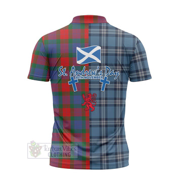 Mar Tartan Zipper Polo Shirt Happy St. Andrew's Day Half Tartan Style - Tartan Vibes Clothing