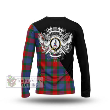 Mar Tartan Long Sleeve T-Shirt with Family Crest and Military Logo Style - Tartan Vibes Clothing