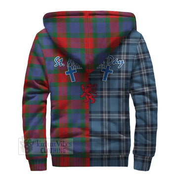 Mar Tartan Sherpa Hoodie Happy St. Andrew's Day Half Tartan Style - Tartan Vibes Clothing