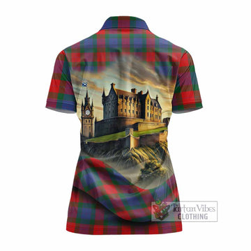 Mar Tartan Family Crest Women's Polo Shirt with Scottish Ancient Castle Style - Tartan Vibes Clothing