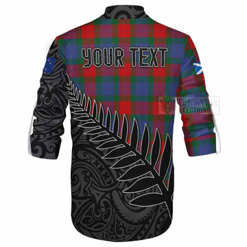 Mar Crest Tartan Ghillie Kilt Shirt with New Zealand Silver Fern Half Style - Tartan Vibes Clothing