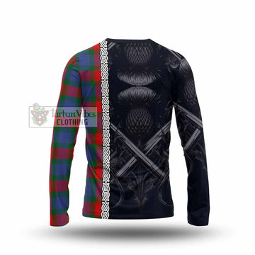 Mar Tartan Long Sleeve T-Shirt with Family Crest Cross Sword Thistle Celtic Vibes - Tartan Vibes Clothing