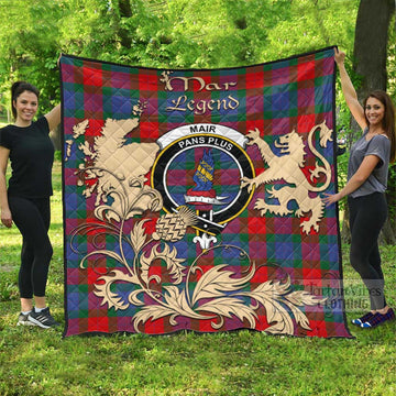 Tartan Vibes Clothing Mar Tartan Quilt with Family Crest and Scottish Symbol Style