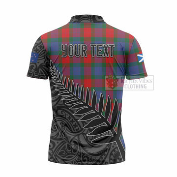 Mar Crest Tartan Zipper Polo Shirt with New Zealand Silver Fern Half Style - Tartan Vibes Clothing