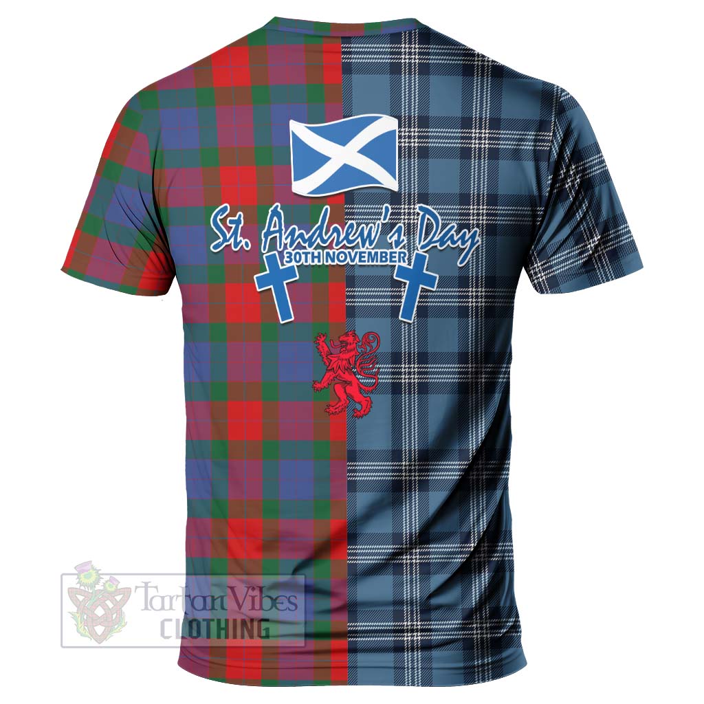 Mar Tartan T-Shirt Happy St. Andrew's Day Half Tartan Style - Tartan Vibes Clothing