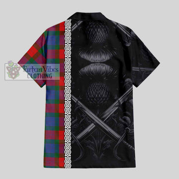 Mar Tartan Hawaiian Shirt with Family Crest Cross Sword Thistle Celtic Vibes - Tartan Vibes Clothing