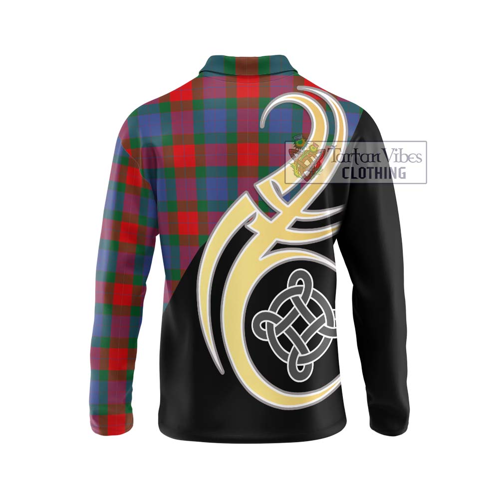 Mar Tartan Long Sleeve Polo Shirt with Family Crest and Celtic Symbol Style - Tartan Vibes Clothing