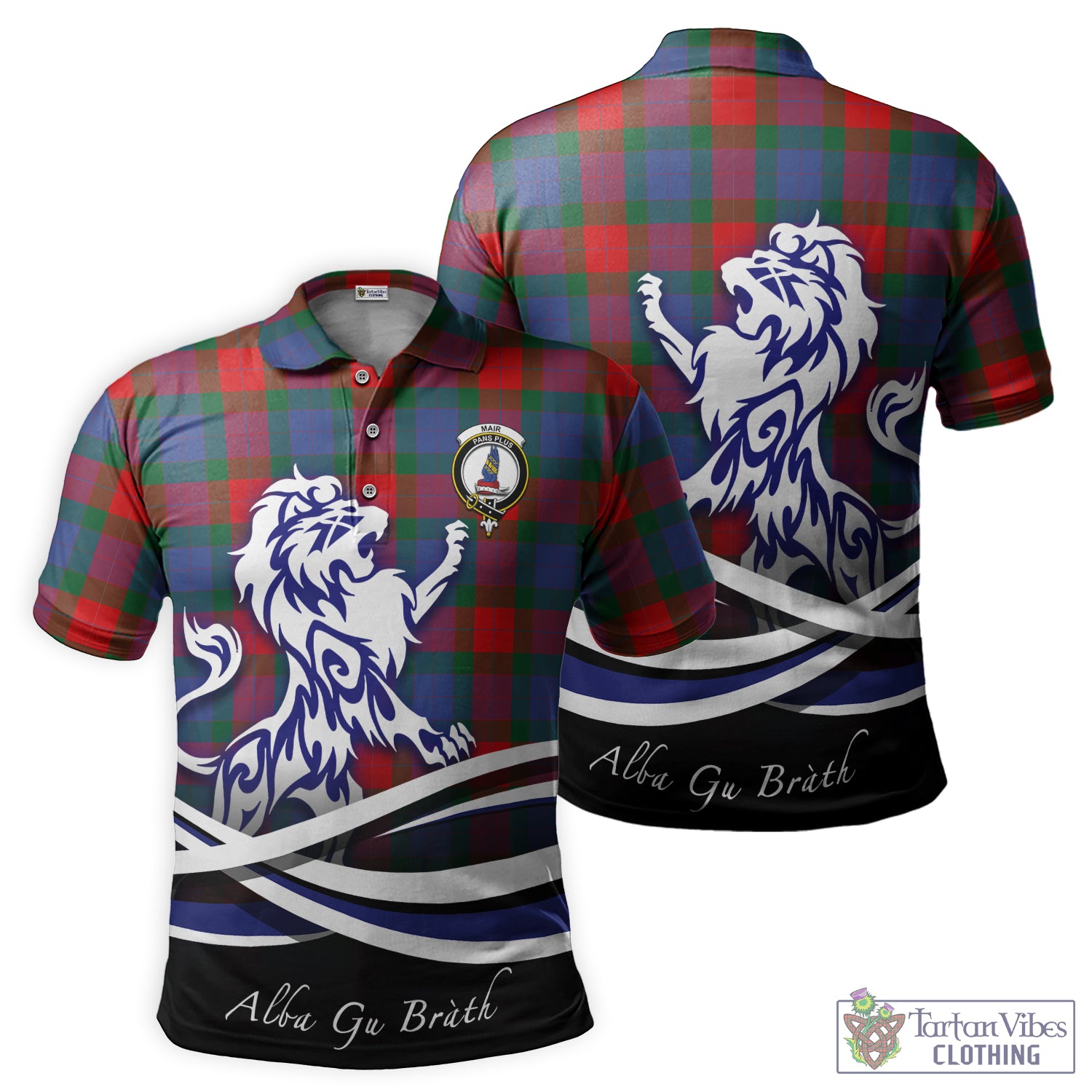 Mar Tartan Polo Shirt with Alba Gu Brath Regal Lion Emblem - Tartan Vibes Clothing