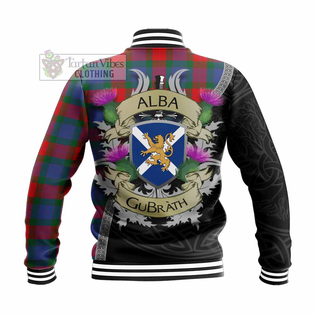 Mar Tartan Family Crest Baseball Jacket Lion Rampant Royal Thistle Shield Celtic Inspired - Tartan Vibes Clothing