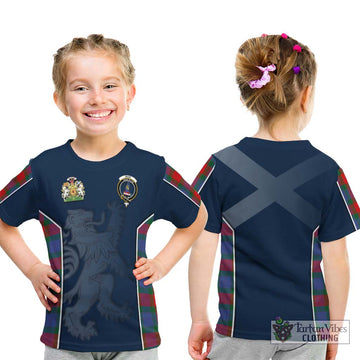 Mar Tartan Kid T-Shirt with Family Crest and Lion Rampant Vibes Sport Style - Tartan Vibes Clothing