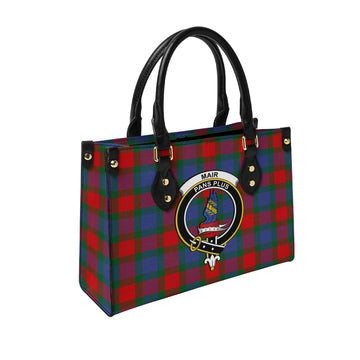 Mar Tartan Leather Bag with Family Crest