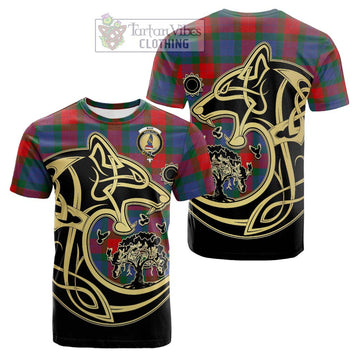 Mar Tartan Cotton T-shirt with Family Crest Celtic Wolf Style Kid's Shirt - Tartan Vibes Clothing