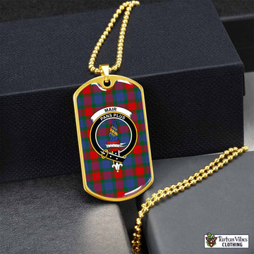 Tartan Vibes Clothing Mar Tartan Dog Tag Necklace with Family Crest