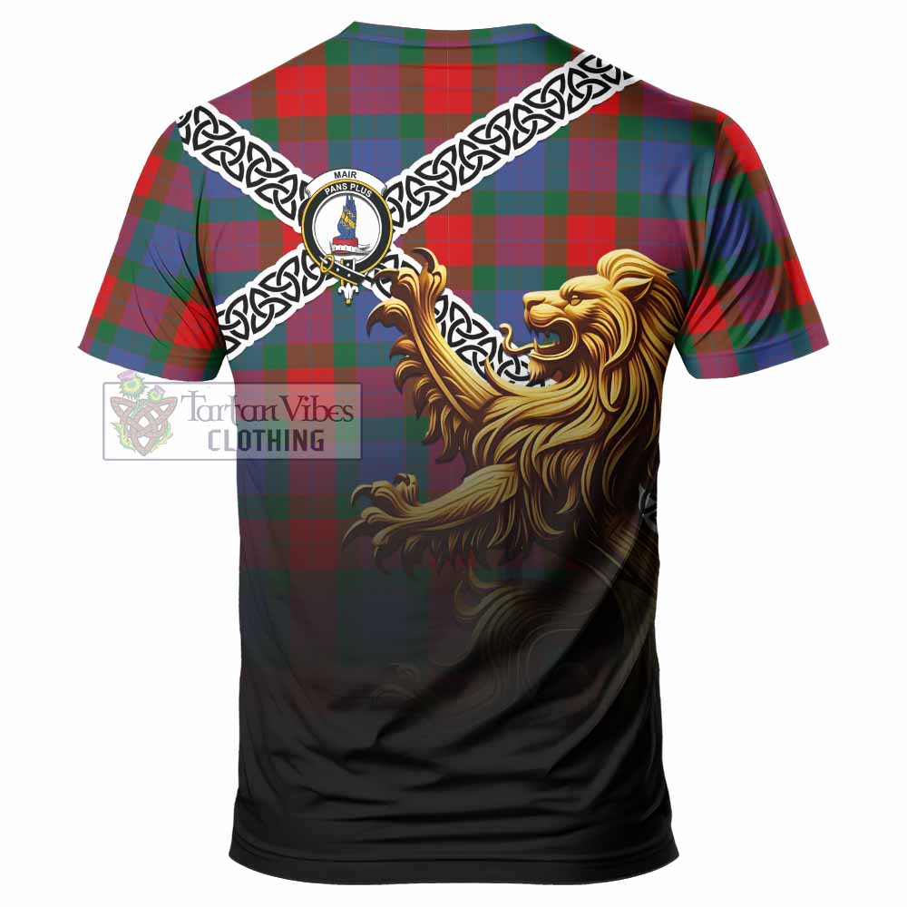 Mar Crest Tartan T-Shirt with Golden Lion Emblem Celtic Style - Tartan Vibes Clothing