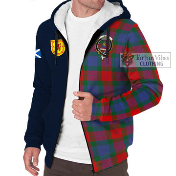 Mar Tartan Sherpa Hoodie Alba with Scottish Lion Royal Arm Half Style - Tartan Vibes Clothing