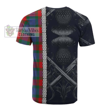 Mar Tartan Cotton T-shirt with Family Crest Cross Sword Thistle Celtic Vibes - Tartan Vibes Clothing