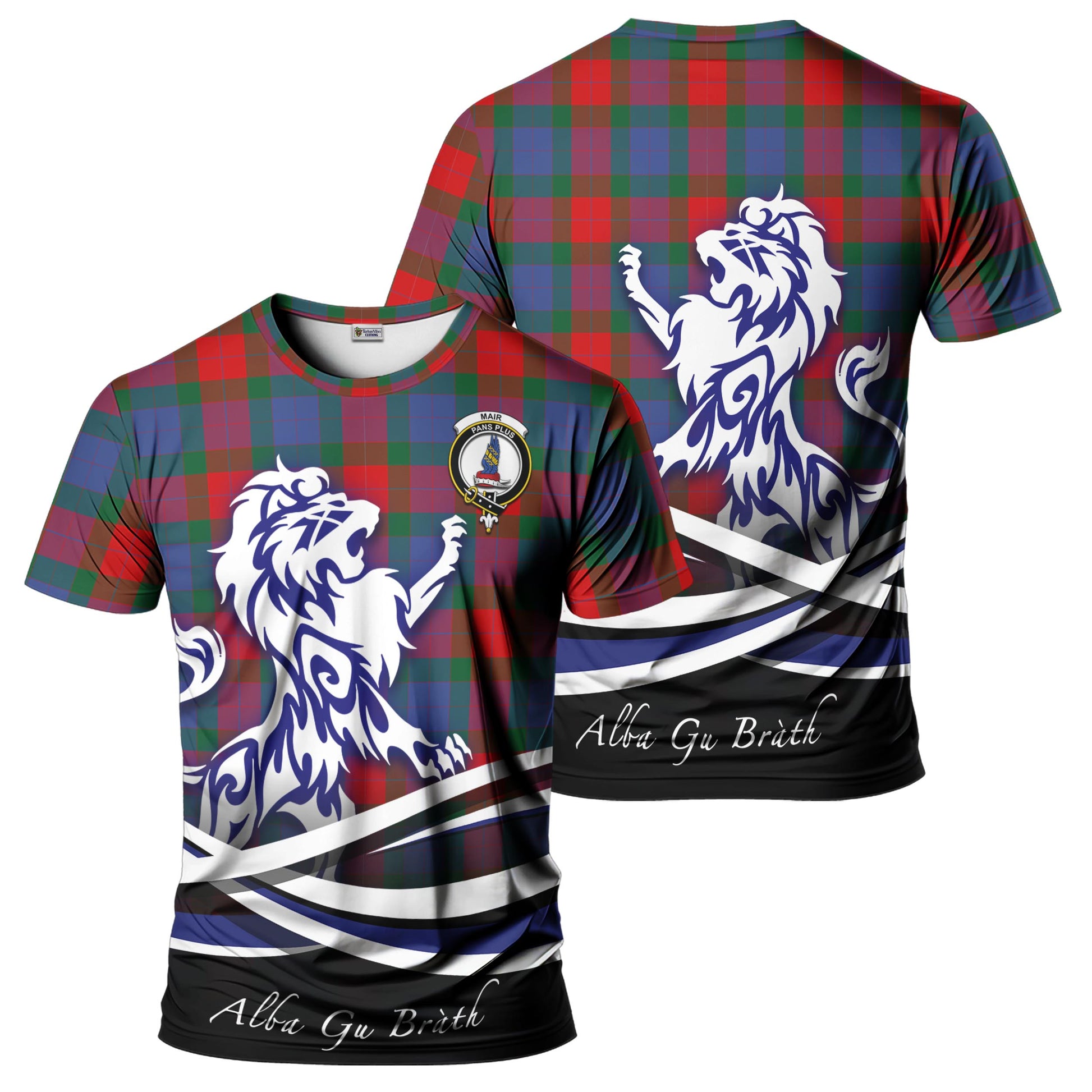 Mar Tartan T-Shirt with Alba Gu Brath Regal Lion Emblem - Tartan Vibes Clothing